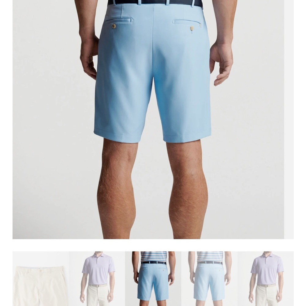 Peter Millar Light Blue Flat Front Shorts